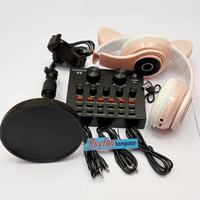 Gambar Paket Sound Card Bluetooth Henset Hanphone Telinga Kucing Dan Stand HP Soundcard Broadcast Microphone Suara Jernih - paket sound car + mic BM 800 dari Reyfan oLshoop undefined 1 Tokopedia