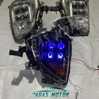 Gambar headlamp lampu depan Mitsubishi XPANDER cross custom projector biled+devil rgb dari Biyang Spon undefined 3 Tokopedia