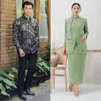 Gambar Eliza Couple Baju Kurung Melayu Setelan Baju Kondangan Polos Payet Atasan Motif - MARUN HN, COUPLE M dari Raaihan Fashion undefined 4 Tokopedia