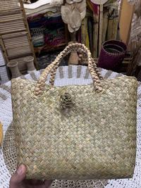 Gambar Kerajinan Jogja/Tas pandan /tas wanita/tote bag/tas termurah berkualitas Polos Setrip - CREAM dari Jogja Craf undefined 1 Tokopedia
