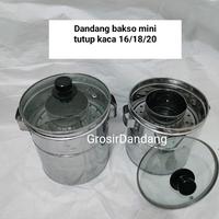 Gambar GrosirDandang Dandang Bakso Mini Tutup Kaca New 18-20 Stainless Steel Diameter 18 cm & 20 cm Cocok untuk Kebutuhan Anda - 18 dari GrosirDandang undefined 1 Tokopedia