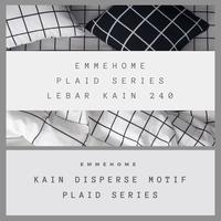 Gambar KAIN KATUN DISPERSE MIKROTEX / MICROTEX / POLYMICRO / KAIN SPREI AESTHETIC METERAN MOTIF PLAID / KOTAK & POLKADOT & EMILY LEBAR 240 Kain Bed / Sarung Bantal / Guling - Plaid Black, 0.5M dari EMME HOME undefined 1 Tokopedia