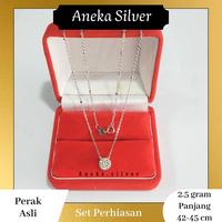 Gambar Kalung Jedar + Liontin Slip Bulat Full Mata-Mata, Perak 925 - Pj 45 cm dari Aneka Silver undefined 3 Tokopedia