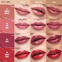 Gambar OMG Oh My Glam Duo [Two Way Cake + Lip Vinyl] - High Coverage Dewy Finish - Transferproof Gloss - Longlasting Stain- Intense Color - 41W Sand, 04 Gloss Boss dari OMG Store_NEW undefined 5 Tokopedia
