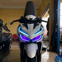 Gambar PAKET PAKETAN LAMPU ALIS DRL UNTUK MOTOR VARIO 125 150 NEW FREE DEVIL EYES - atas bawah biru, devil biru dari ZK VARIASI LED undefined 5 Tokopedia