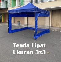 Gambar Tenda Lipat 3x3 Lengkap Dinding Mika 3 Sisi - Hijau 1080D dari Tenda BS undefined 2 Tokopedia