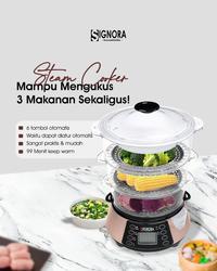 Gambar SIGNORA | Steamer Steam Cooker Pengukus Dimsum Penghangat Makanan MPASI 3 Tingkat dari Signora Charis Onlineshop undefined 5 Tokopedia