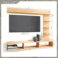 Gambar Backdrop TV Murah Set Furniture Rak TV Dinding Minimalis / Meja TV 32-43 Inch Tempel Dinding Panjang 120 cm Kayu - Hitam dari NawZ Furniture undefined 5 Tokopedia