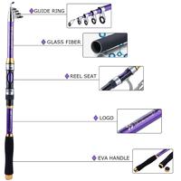 Gambar 【SAVANA】Joran Spinning Teleskopik 1.8m-3.3m Carbon Casting Jauh 100m + Ring Guide Fuji Anti Karat Untuk Laut & Bass Fishing (Garansi 2 Tahun) - Purple, 2.1m dari satrianaga_NEW undefined 3 Tokopedia