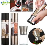 Gambar Vinnatsu 200ML Botol Penggiling Bumbu Manual Botol Grinder Bumbu Manual Pepper Penggiling Lada Garam Penggiling Pepper 2 in 1 Stainless Steel Pepper Grinder Bumbu Dapur - Plastik panjang dari Vinnatsu undefined 1 Tokopedia