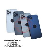 Gambar HOUSING CUSTOM FOR IPHONE 11 / 11PRO / 11 PRO MAX TO MODEL IPHONE 15 PRO BACK CASING - KESING - BACKDOOR FULLSET - Natural Titaniu, 11 To 15Pro - Black Titanium dari Original Spareparts Hp undefined 1 Tokopedia