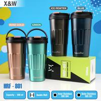 Gambar X&W Botol Mug SUS304 HRF-801 500ml with Strong Handle Keep Hot & Cold Stainless Steel - Blue dari X&W undefined 3 Tokopedia