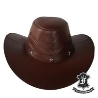 Gambar Topi Laken Koboi Koboy Cow boy Pria Kulit Sapi Asli Garut Leather - Hitam dari Frians Leather Company undefined 1 Tokopedia