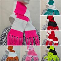 Gambar [UMROH] Syal scarf rajut belang aksesoris Haji umroh travel - Putih biru dari CappStore undefined 3 Tokopedia