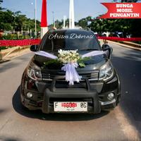 Gambar BUNGA MOBIL PENGANTIN / KAP MOBIL PENGANTEN / PITA MOBIL PENGANTIN / BUNGA MOBIL PENGANTIN MEWAH / PERNIKAHAN WEDDING CAR / TILE KARANGAN / BUNGA HIAS MOBIL MURAH CANTIK DEKORASI MOBIL AVANZA RUSH FORTUNER CRV  JAZZ ARISCA193VZ Biru - Putih dari ARISCA BUKET ID undefined 1 Tokopedia
