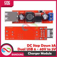 Gambar DC-DC Step Down LM2596 6V-40V ke 5V 3A | Modul Power Supply Buck Converter Dual USB Charger untuk Proyek DIY dari CNC STORE BANDUNG undefined 2 Tokopedia