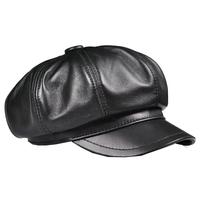 Gambar Topi Bulat Baret Korea Pria Wanita Dewasa Newsboy Oktagonal Bahan Kulit Asli Garut Warna Hitam Coklat Merah Elegan - Hitam dari Topi Kulit Asli Garut undefined 1 Tokopedia