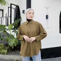 Gambar Eclemix Top Wuuka | Atasan Wanita Kemeja Basic Polos Bordir | Kemeja Kerja Polos Lengan Panjang dari eclemix undefined 1 Tokopedia