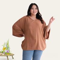 Gambar Atasan Gemoy Oversize V Neck Ld120 Blouse Wanita Jumbo Size Bluss Kekinian Hijab Muslimah Polos Nyaman Panjang Cod - Hitam V Neck, XXL Ld120 dari AIDA ONSHOP_NEW undefined 1 Tokopedia