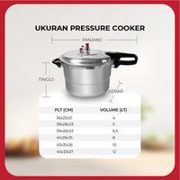 Gambar Pressure Cooker High Quality Panci Presto Alumunium Gagang Serbaguna  8L 10 L 12L Anti Lengket INCLUDE SARINGAN ALUMUNIUM Masak Steel presto  kecil  2  liter stainless steel tahan karat pressure cooker - 10 LITER/PINGGAN dari grosir tangerang undefined 5 Tokopedia
