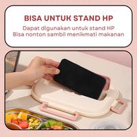 Gambar Sumei Lunch Box Stainless 304 Tempat Makan 4 Sekat / 5 Sekat Anti Tumpah dengan Tas Bekal, Kotak Makan Stainless Steel Anti Bocor, Tempat Bekal Makanan Praktis untuk Sekolah Kantor Anak Dewasa Piknik Kitchenware - Pink 4 Sekat dari Sumei.Indonesia undefined 5 Tokopedia