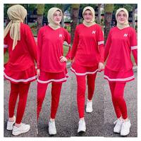 Gambar Mix Atasan N Lengan Baju Panjang dan Legging Rok 7Warna bahan Spandek Polyster Untuk Stelan Olahraga Zumba Aerobik Fitness Gym Bisa Unisex Bisa dibeli Satu Stel dan Pembelian Terpisah - 1Set Atasn N Lgn PJG Merah + Legging Rok Merah, ALLSIZE dari nahramodeshop undefined 5 Tokopedia
