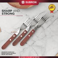 Gambar SUBRON 3Pcs Garpu Pisau Makan Steak Handle Kayu Stainless Steel Hotel Resto Cafe Selai Roti Daging Buah Mewah Multifungsi Peralatan - 3Pcs Pisau dari SUBRON KITCHENWARE undefined 5 Tokopedia