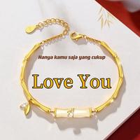 Gambar Grand Pretty Gelang Bangle Giok Bambu Hetian Lapis Emas 24K Gelang Keberuntungan China Titanium Wanita Anti Karat - Model 1 dari ADITYA PAHLEVI undefined 3 Tokopedia