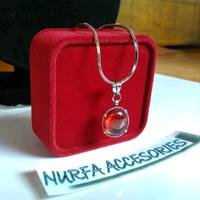 Gambar Kalung Titanium Pria & Wanita Keren Aesthetic liontin Batu Giok Siam Merah Asli Stainless Stell Model Pipih Elegan kalung flat - -, - dari K1ng collect1on undefined 2 Tokopedia