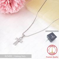 Gambar Kalung Salib Perak Asli Permata Model Terbaru Sterling Silver 925 Lapis Emas Putih Warna Kilap Tahan Lama Tidak Gatal - KL Cassandra45cm+LT dari Paris Silver Indonesia undefined 5 Tokopedia