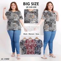 Gambar Baju Batik Wanita JUMBO / Atasan Wanita JUMBO / Baju Wanita Batik BIG SIZE / Blouse Batik Motif Gajah - Black, BIG SIZE dari NataOnlineStore undefined 1 Tokopedia
