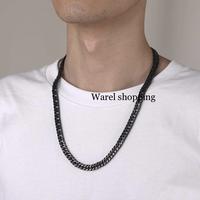 Gambar (ready siap kirim)kalung titanium model rantai rapat hitam pria dan wanita anti karat terbaru Kain Kulit - 45cm dari novita acc1 undefined 1 Tokopedia