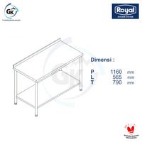 Gambar ROYAL Meja Stainless - Work Table - Meja Dapur ST 103 Kaki Bulat dari Gunung Kencana undefined 2 Tokopedia