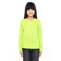Gambar Kaos Polos Anak Oneck Lengan Panjang Bahan Katun Combed 30s Warna Hijau Neon - 5 TAHUN dari Faldian Shop undefined 4 Tokopedia