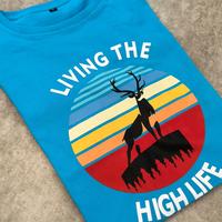 Gambar Kaos Pria Dewasa Living The High Live Bahan Cotton Combed 28s dan 30s Sablon Plastisol - Biru, L ld 100 dari sinnakids undefined 1 Tokopedia