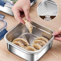 Gambar COD（Food box）3pcs nampan sus ES Kotak Makanan Stainless Steel Food Grade Dengan Penutup Kedap Udara 【Diskon Spesial】Kotak Penyimpanan Stainless Steel dengan Tutup Pegangan, Wadah Makanan Kedap Udara untuk Kulkas, Buah, Bento, Tahan Suhu Tinggi untuk - 1Pcs【2500ML】Lunch box dari MZBY.TOKO undefined 5 Tokopedia