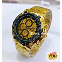 Gambar LONGTIME 882 JAM TANGAN PRIA CRONO3  JAM TANGAN ANALOG RANTAI STAINLESS STEEL - GOLD dari Arrungi undefined 1 Tokopedia