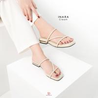 Gambar Damelia Melstore JKT Inara Sandals Wanita Sandal Flat Super Empuk Model Tali Stylish - Cream, 41 dari Melstorejkt undefined 5 Tokopedia