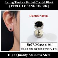 Gambar Anting Tindik Cowok Pria - Barbel Crystal Black dari AntingPriaMedan undefined 1 Tokopedia