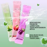 Gambar Freshtik Mouthwash Sachet Obat Kumur Probiotik Sachet - White Peach, Lime, Grape nafas segar / mengurangi bau mulut / kumur karang gigi / Cleaning / Sensitive /Fruity Extract - 1 box Lime (20pcs) dari Freshtik undefined 4 Tokopedia