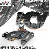 Gambar Paket Hedon Sistem Pengereman Kaliper + Breket Depan Belakang Xmax-250 / Xmax300 Black Diamond Axial - Set D/B Gold dari Utama Motorsport undefined 4 Tokopedia
