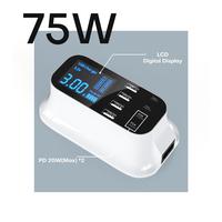 Gambar TRIPLEDI Charger Adapter 8 Port CDA19Q Fast Charging USB A 2.4 Type C Adaptor Travel QC3.0 PD 20W Digital LED Display Casan Pengisi Daya 75W Max Universal IOS Android Tablet dari TRIPLEDI undefined 3 Tokopedia
