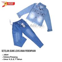 Gambar Set Jaket dan Celana Panjang Jeans Levis Anak Perempuan Umur 2-7 Tahun / Baju Setelan Anak Cewek Trend Terbaru Kekinian 2022 / Satu Set Jaket dan Celana Wanita Umur 5 Tahun - Jaket, 4 Tahun dari Serba Ada Aja undefined 1 Tokopedia