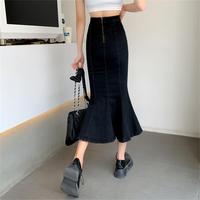 Gambar rok korean style rok jeans wanita premium rok span hitam highwaist rok flare cewek panjang denim skirt Dewasa Bawahan Elegant S  Remaja - BIRU, XS dari monday.jins undefined 3 Tokopedia