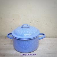 Gambar Panci Gaspan Uk 22cm, 24cm Enamel Seng Blek Vintage Jadul Kitchenware Biru Bunga - Lurik 22cm dari Dapurasam - Nikmati Nostalgia undefined 4 Tokopedia
