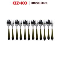 Gambar AZKO Delicia Set 12 Pcs Alat Makan Set Sendok Garpu Makan Spoon Fork Peralatan Makan Cutlery Set - Hitam dari AZKO ID undefined 1 Tokopedia