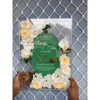 Gambar Mahar Pernikahan Akrilik Minimalis Botanical Bunga Anggrek size 40 (besar) - 40x30 paper blue dari ananina.id undefined 3 Tokopedia