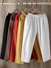 Gambar Celana Panjang Linen Wanita Modest Celana Panjang Korean Style Nyaman Di pakai Untuk Harian Celana Panjang Wanita Terbaru Kain Katun Lembut  Baggy - Marun, Standar 45-55 KG dari ELviza.id undefined 5 Tokopedia