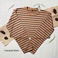 Gambar little stripealldays - Kaos Stripe Dewasa Medium Dark V2 Series Lengan Panjang / atasan baju pakaian laki laki2 cowok cewek perempuan unisex strip setrip striped salur garis belang blaster couple / M L XL  / BB 35 kg sampai 85 kg / katun cotton cvc - army white, M (BB 35kg - 58kg) dari Little Stripealldays undefined 2 Tokopedia