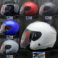 Gambar Helm KYT KYOTO R solid polos half face putih hitam doff grey gorila white original paket ganteng - putih, M dari Kediri Helmet_NEW undefined 3 Tokopedia